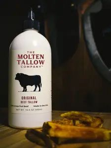The Molten Tallow Company Original Beef Tallow 100% Grass Fed 16.9 oz Rich Flavor High Heat Performance Natural Vitamins & Fatty Acids