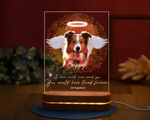Personalized Pet Memorial Plaque Custom Pet Photo Memorial Night Light Gifts For Pet Loss Dog Loss Gift Cat Loss Gift Pet Loss Gift