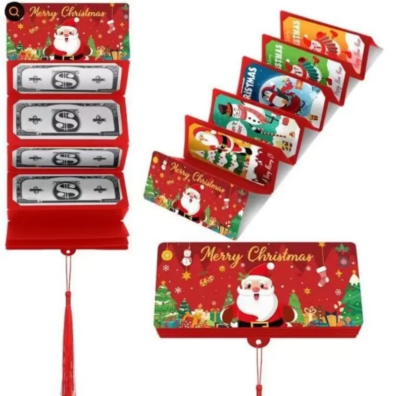 Santa Claus Dollar Us Envelope Christmas Surprise Party Money Box Gift Box, Festive Holiday Decoration, Perfect Xmas Present
