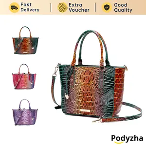[READY STOCK] Podyzha Gift Women's shaped colorful crocodile pattern handbag daily casual portable Leather Satchel handbags handbags women everyday bags