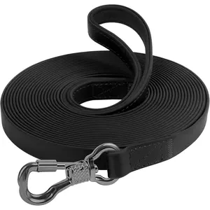 Waterproof Long Leash for Dogs,  Long Line Lead for Large Medium Small Dogs Outside Walking, Playing, Camping, or Yard (10FT, Black)