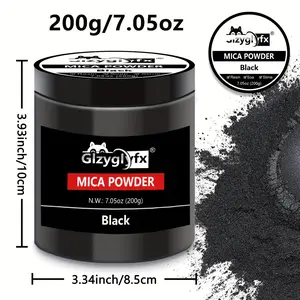 Epoxy Resin Flash Powder, Black Colors, Large Bottle, 7.05 Oz (200g), Ideal for Craft Projects, Resin Glitter and Pigment