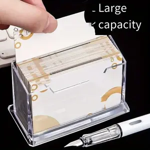 Clear Acrylic Business Card Holder for Desk, Corporate Work Desk Accessories, Horizontal Display Stand, Fits 50-60 Cards, Ideal for Offices, Exhibitions, Salons