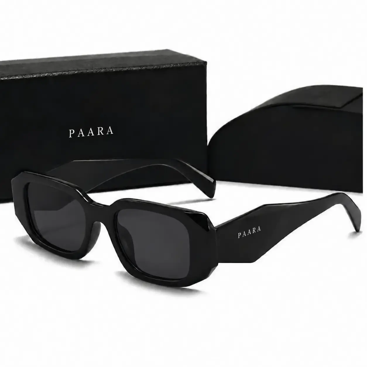 [Hot Item] Trendy Black Square Sunglasses – Thick Frame Retro Fashion Eyewear for Men & Women, Stylish UV Protection Shades for Travel and Driving