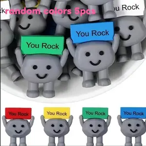 5pcs Mini Rubber Stone Toys, Synthetic Gemstones, Desktop & Office Decor, Gifts for Family, Teachers, Colleagues, Quirky Gift, Christmas Presents