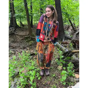 Handmade Patchwork Boho Pants - Multicolored, Eco-Friendly, Comfortable Harem Style, Foral, earthly prints