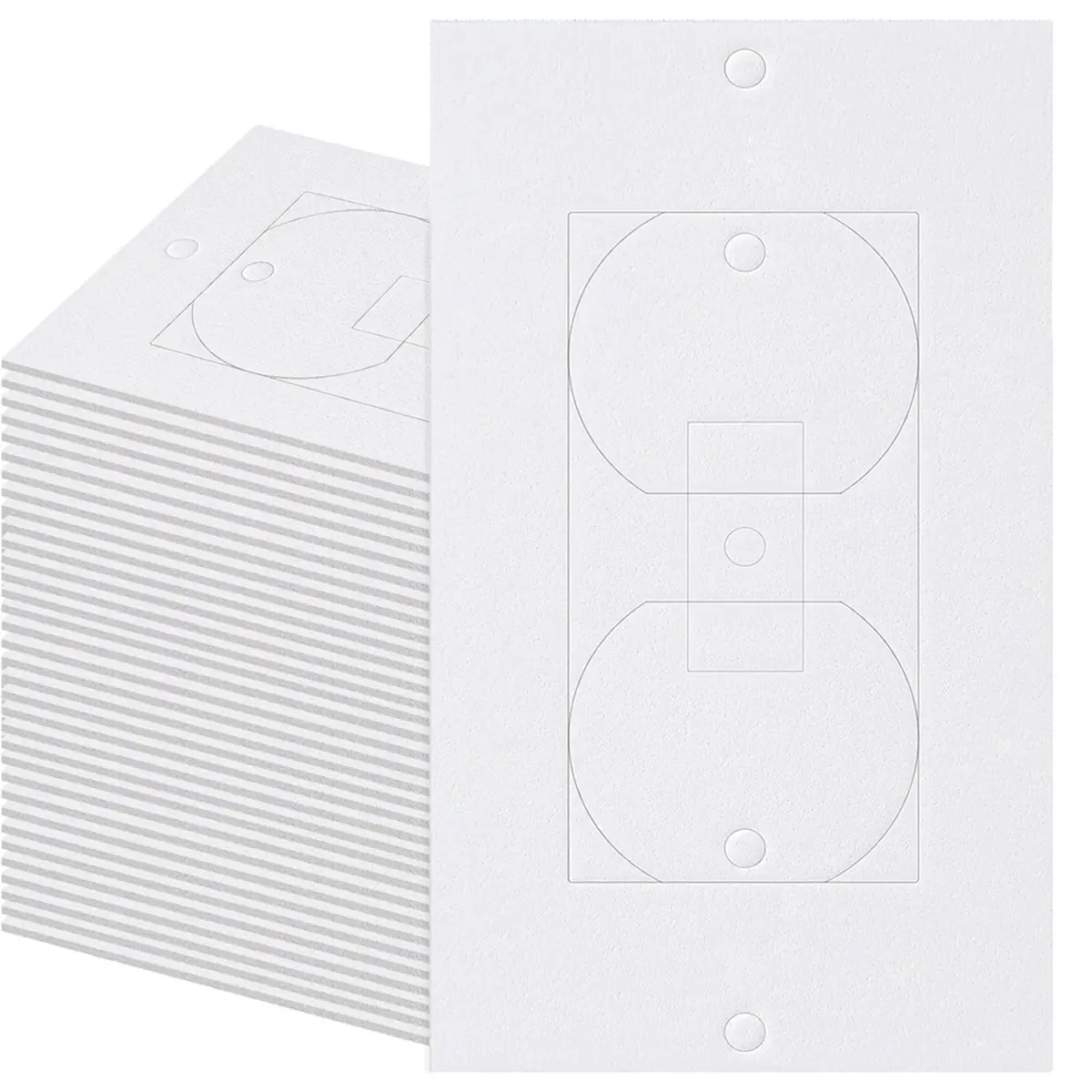 100 Pack EVA Foam Outlet Gaskets, White Insulating Draft Sealers for Wall Plates, Universal Fit for Rocker, Duplex & Toggle Sockets, Fits Three Types, Appropriate Size