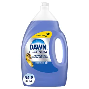 Dawn Platinum Dish Soap Liquid, Dishwashing Liquid, Grease Removal, Fresh Rain, 2x54.8oz Bundle