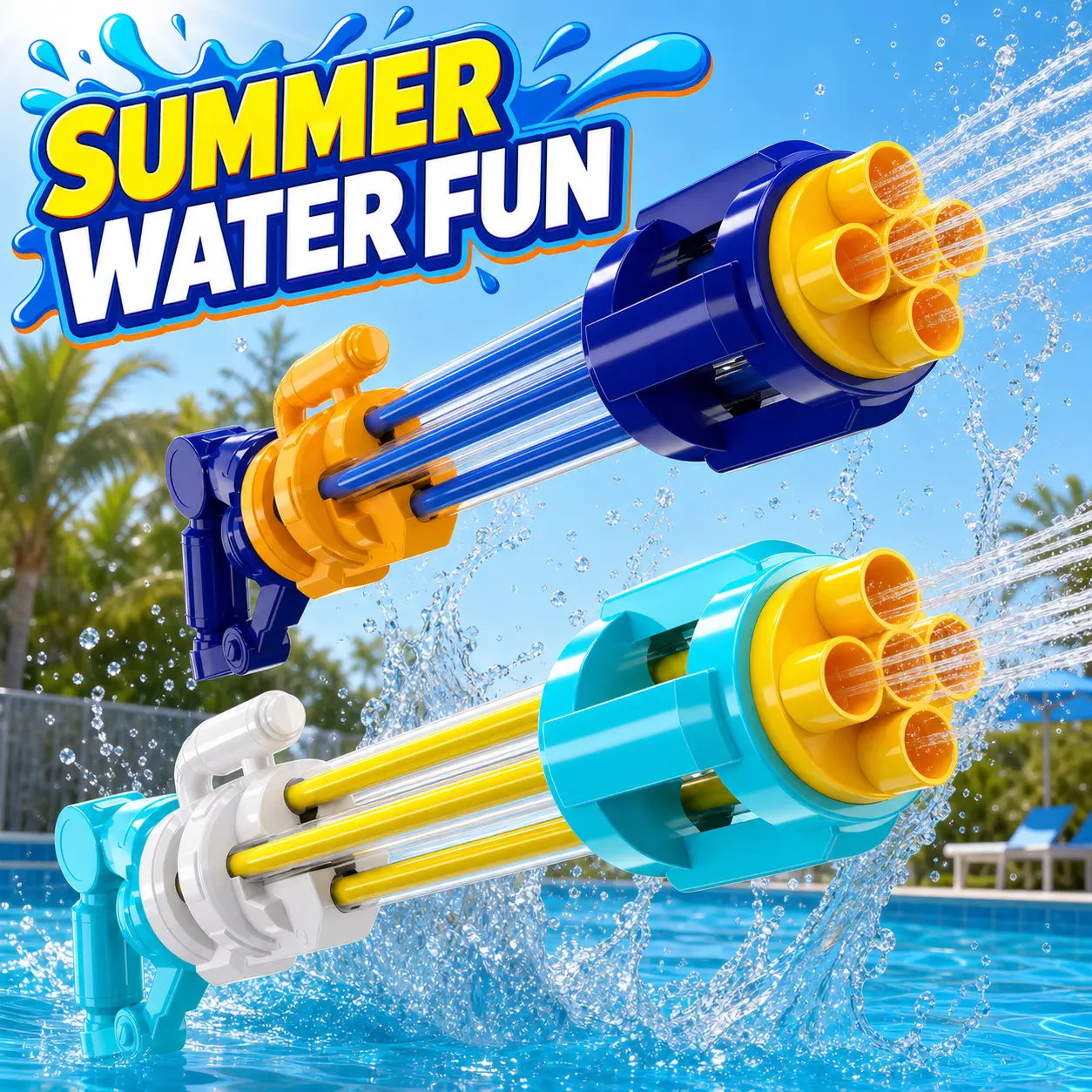 2 pack Summer Water Blaster Toy for Kids, Outdoor Water Spray Toy for Pool Beach Backyard Play, Multi-Stream Pump Spray Toy