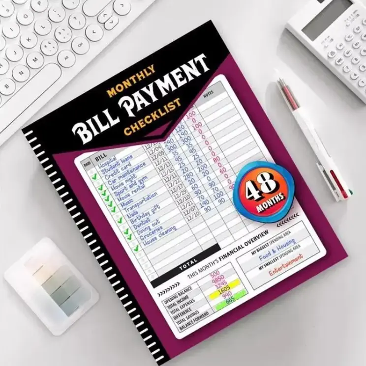 Bill Payment Tracker-Paperback 960Records for 4 Years,Bank Account Tracking,Debt Payoff Planning & Expense Tracking-Durable Bound Notebook for Monthly Financial Overview&Budgeting daily planner,Durable 4-Year Planner for Smart Budgeting,Great Gifts Idea
