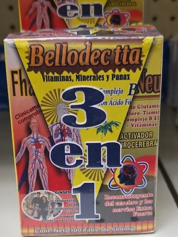 Bellodectta Vitaminas 3 en 1 Complejo B Ácido Fólico Tablets Daily After Meals Neurobio Integrador Supplement Dietary Fitness Edible Optimum Brain Booster