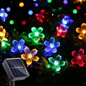 50 LED Solar String Lights - Waterproof Multi-Color Fairy Flowers for Garden, Fence & Patio, Outdoor Party & Christmas Decor