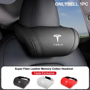 Car Interior Neck Pillow Removable Headrest Auto Seat Rest Breathable Protector Accessories For Tesla Model 3 Model S Model X Model Y Cybertruck Roadster SpaceX