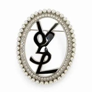 Silver Brooch, Women’s Accessories, , 1.5 in Fashion Accessory with Locking Back and Back Clip