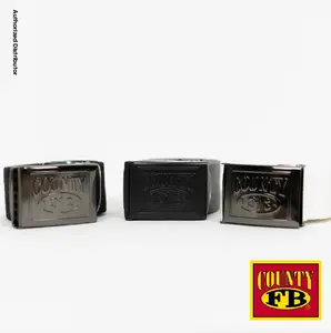 FB COUNTY Men's Stylish 3 Pack Belts Package Casual Design Canvas Web Belt Embossed Chrome Matte Black Buckles Metal End Tips Unisex Male Female