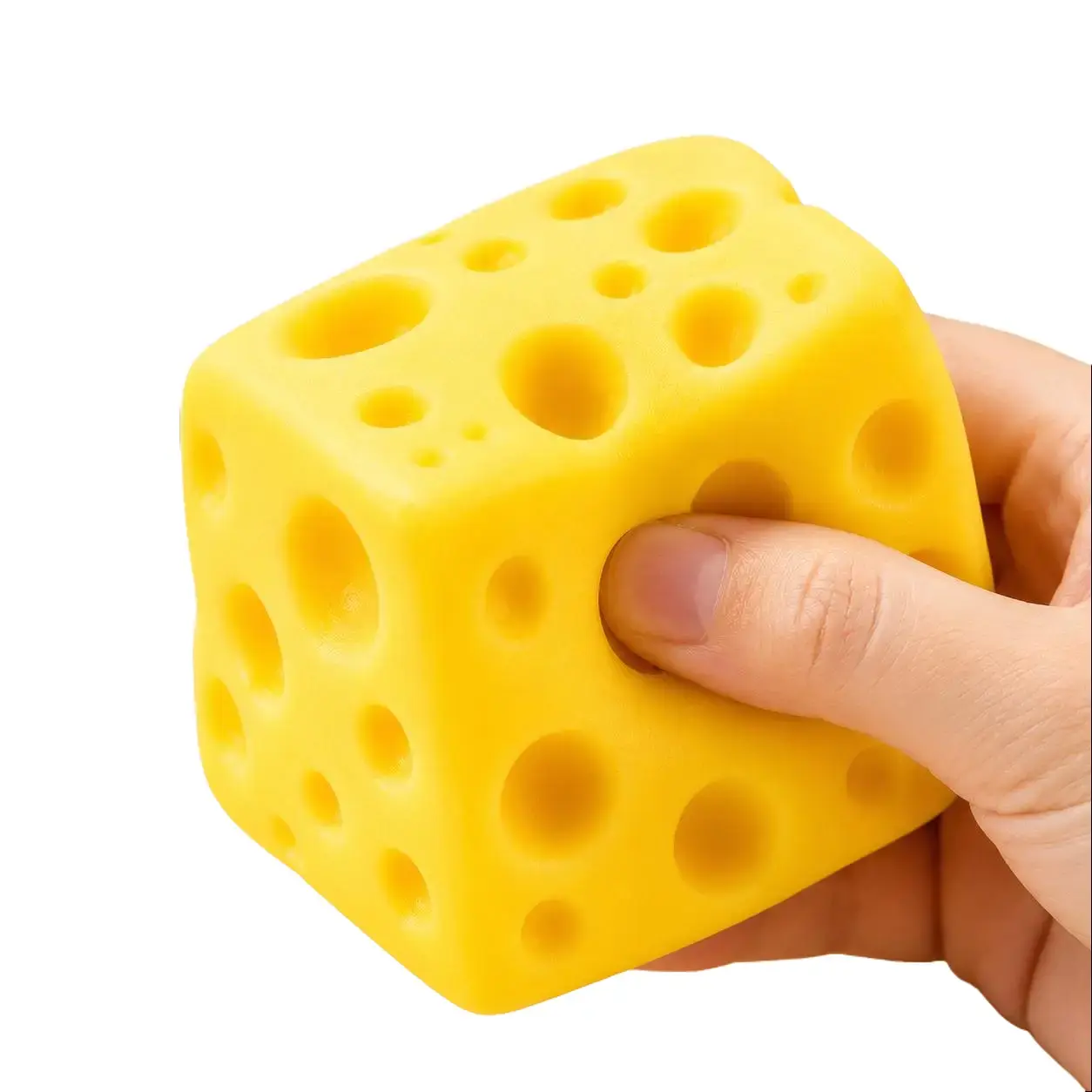 Mini Dumpling Squishy Toy - Soft Rubber Playful Cube Block, Squeezes Back Stress Relief Fidget Toy for Desk Fun, Cute Gift for Teens and Adults