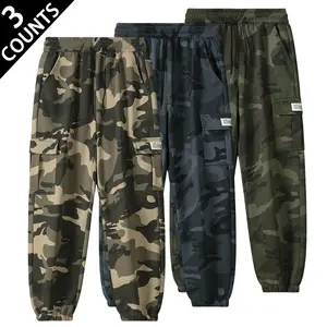 Military Inspired Camouflage Mens Utility Joggers Casual Drawstring Waist Durable Cargo Pants for Tactical Training Hunting and Outdoor Adventures