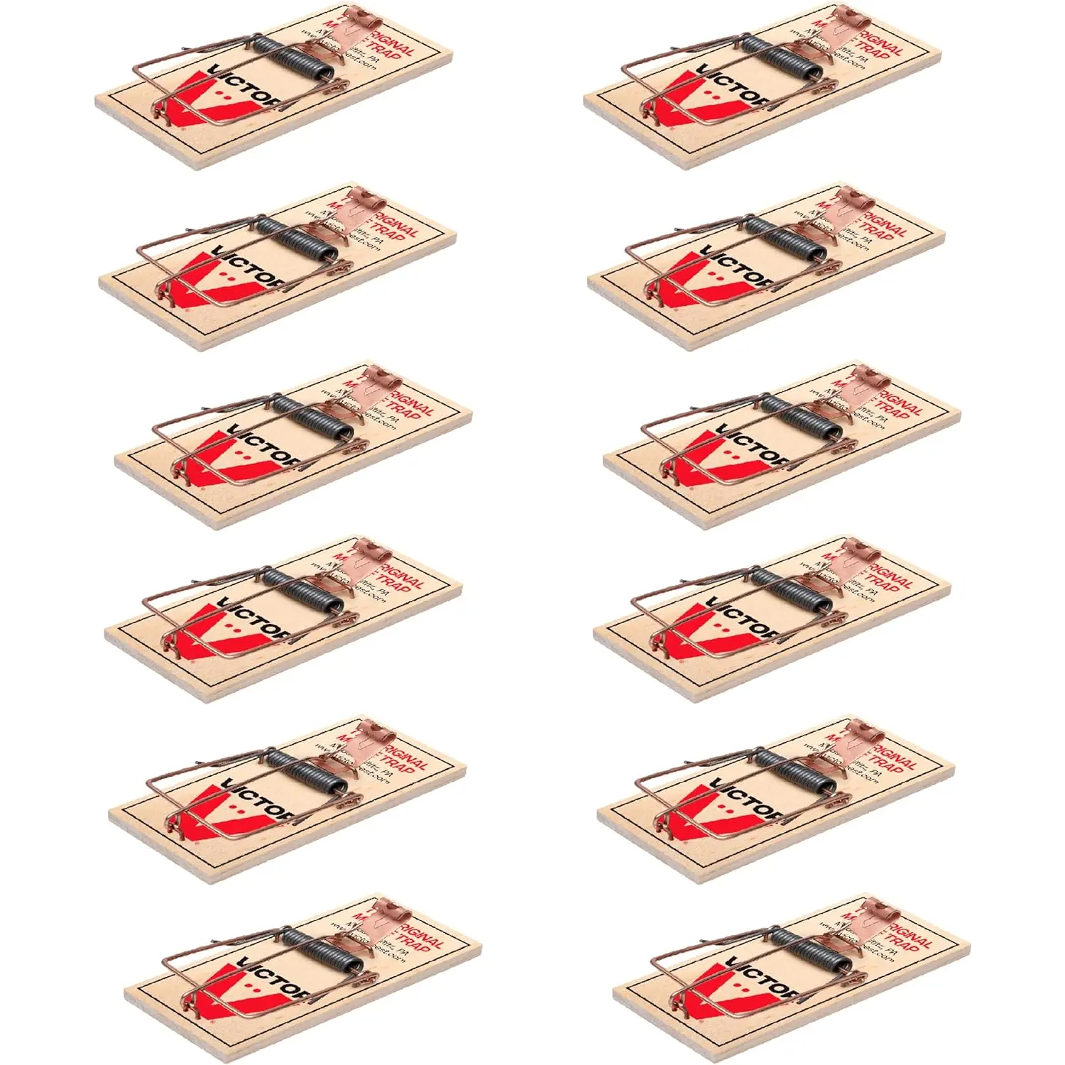 Victor M150-12 Metal Pedal Sustainably Sourced FSC Wood Snap Mouse Trap - 12 Traps Victor