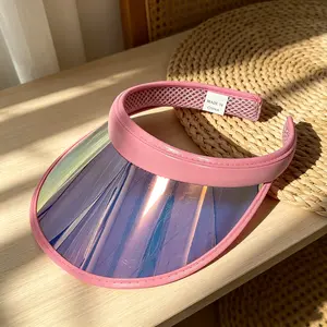 Mirrored Lens Sun Visor, Full UV Protection Sun Hat, Breathable Mesh Headband Visor Cap for Women Outdoor Activities