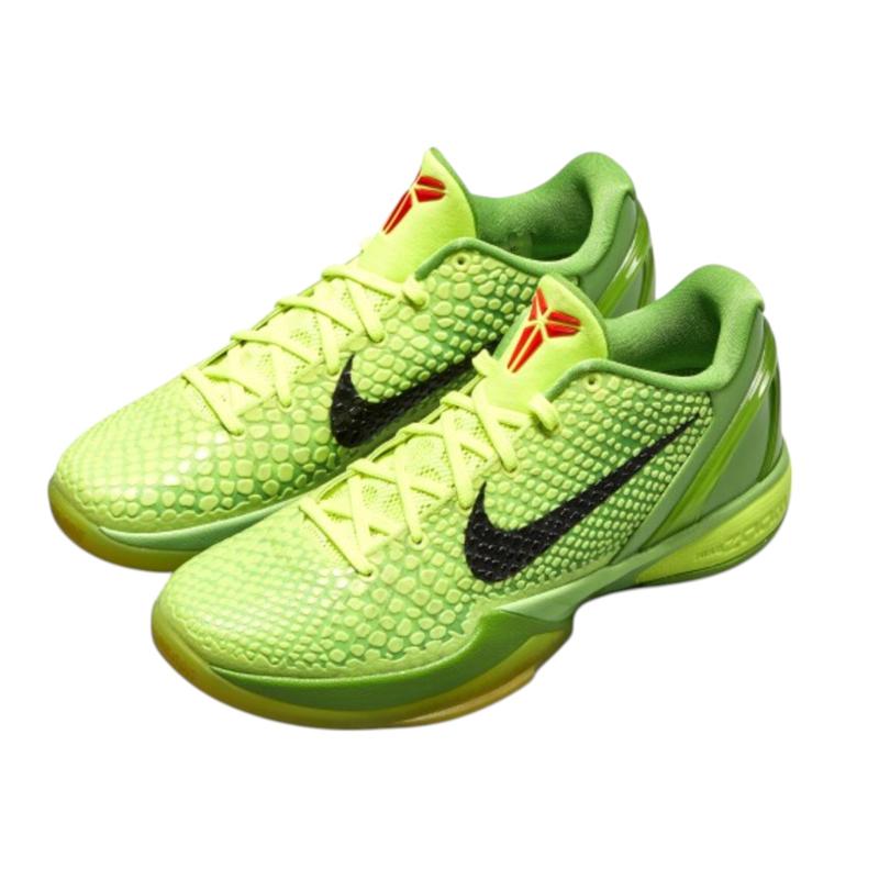 Kobe 6 Proto Grinch 2020 Sneaker in Iconic Christmas Green/Red.  Mamba Mentality!