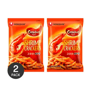 NONGSHIM Shrimp Chips - New Flavor Korean Spicy Sauce 75g (2 Packs) | Viral Snack