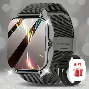 Smartwatch featuring a 1.83-inch HD touchscreen, supports incoming calls/text messages/message notifications, alarm clock function, multiple sports modes, and calculator function. wrist essential