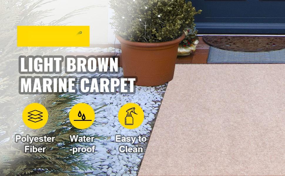 Boat Carpet 6 Ft X 13.1 Ft Marine Grade Boat Carpet For Boats Waterproof Light Brown Carpet With Marine Backing Anti-Slip Durable Marine Deck And Patio Rug Cuttable Easy To Clean Outdoor Use