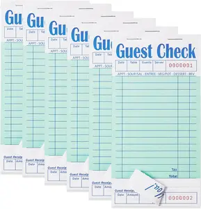 6 Pack Guest Checks Books for Servers Server Note Pads, Waiter Checkbook, Waitress Notepad for Restaurants, Paper Checks 50 Sheets/Pack, 300 Total Tickets