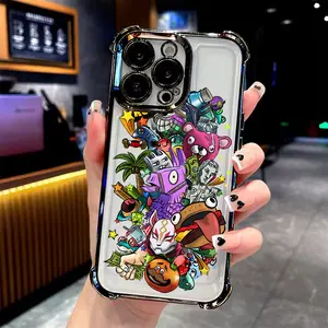 Fun cartoon F-Fortnites Phone Case Suitable for iPhone 17 16e 16 15 14 13 12 11 Mini Pro Max Air X XR XSMAX 8 7 Plus Anti Fall Transparent Soft Back Cover