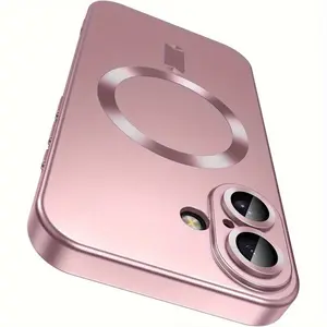 Phone Case - Protective Case with for Magnetic Wireless Charge Metallic Paint Phone Case Compatible with Iphone 17 E 16 16 Pro 16 Plus 16 15 14 13 12 11 Pro Max Soft Silicone Cover