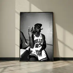 Michael Jordan Black and White Poster, Chicago Bulls #23 Championship Photo Wall Art, Man Cave Office Decor, Digital Download + Print( Unframed - Print Only )