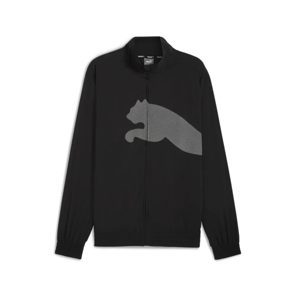 PUMA Mens Train Cat Woven Jacket Training Athletic Outerwear Casual Full Zip - Black