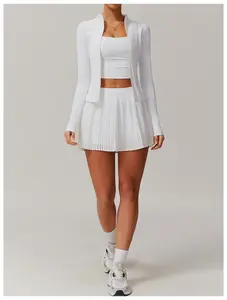 Style Luxe Luxe Glide Jacket - White Full-Zip Athleisure Coat with Quick-Drying & 4-Way Stretch Fabric for Women's Casual Wear Activewear Fit Gym Outerwear Tops