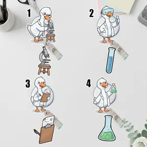 Funny Silly Laboratory Technician Goose Badge Reel, Lab Tech ID Holder, Scientist Badge Reel accessories, Goose Badge Reel C2CX03