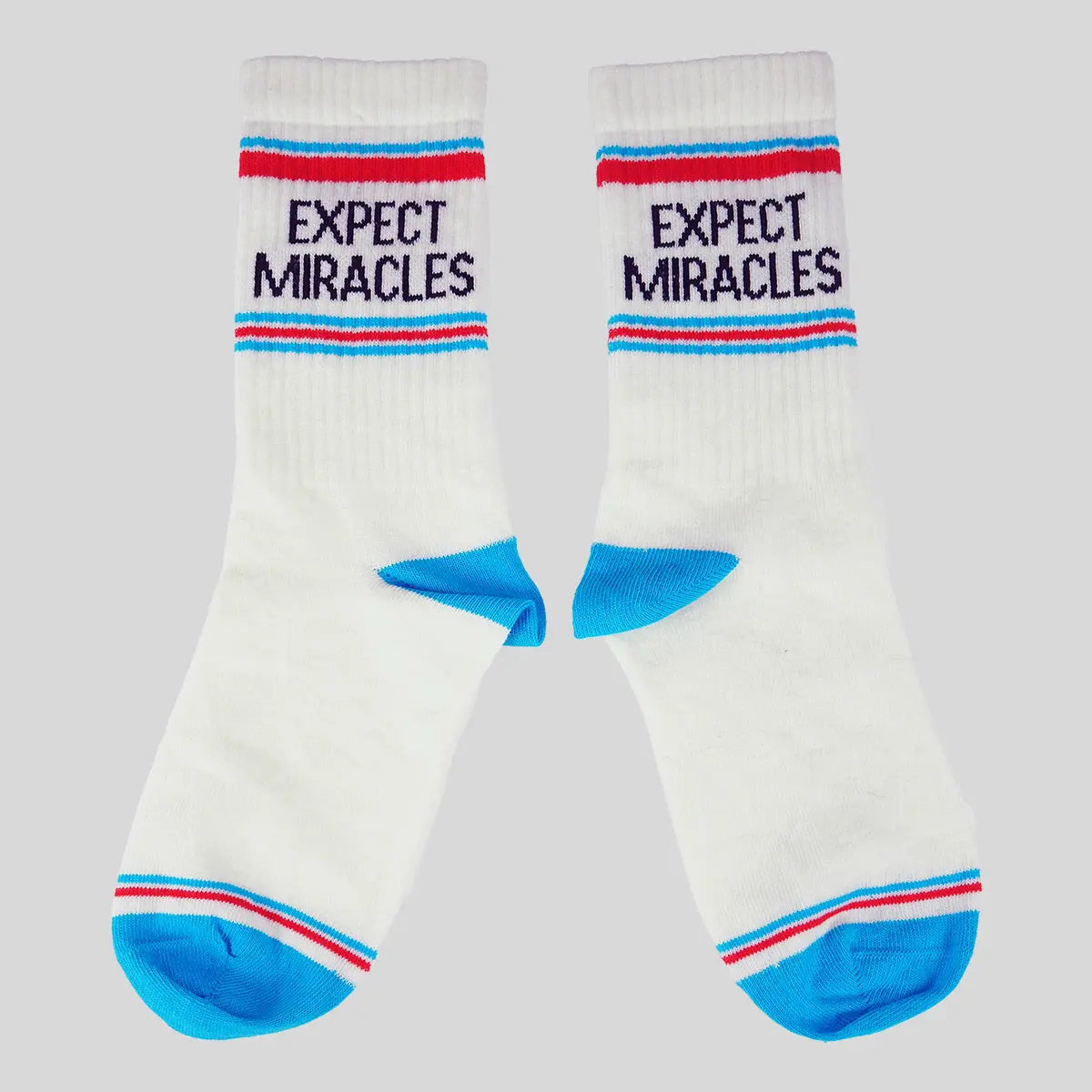 Kerusso Unisex Athletic Crew Socks - Expect Miracles, Machine Washable, Crew Sock, Sporting Goods