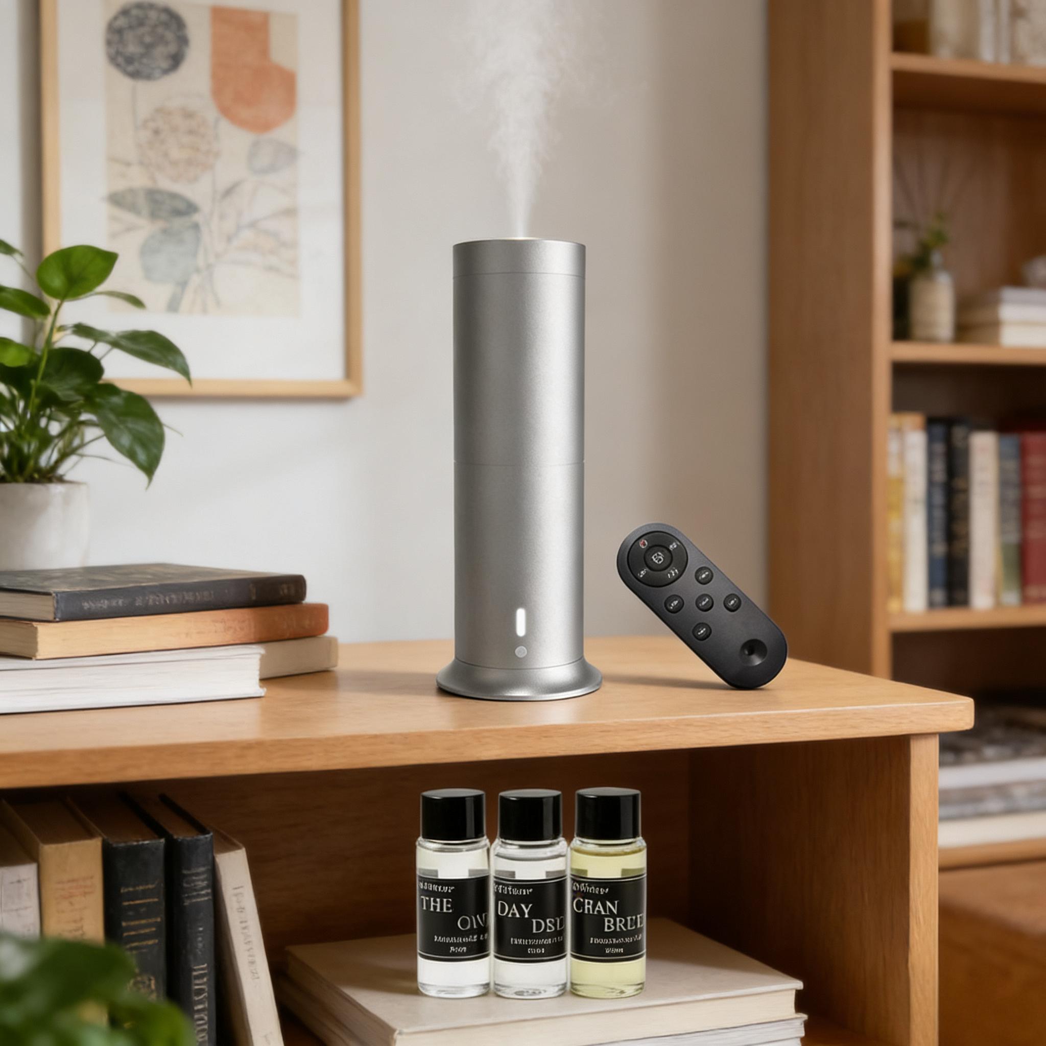 Smart Waterless Scent Diffuser, Aromatherapy Essential Oil Diffuser with Remote Control & 3 Bottles of Fragrance Oils - Home Fragrance Machine for Bedroom, Living Room, Office, Hotel Smart Waterless Scent Diffuser, Aromatherapy Essential Oil Diffuser with Remote Control & 3 Bottles of Fragrance Oils - Home Fragrance Machine for Bedroom, Living Room, Office, Hotel