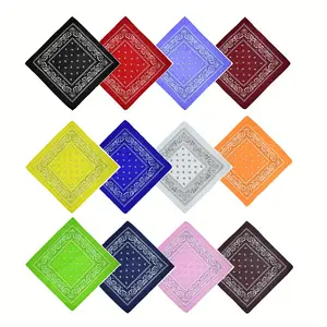 12 Pack Bandana Multi-Purpose Paisley Bandanas Unisex Head Wrap Scarf Cowboy Headband Handkerchief