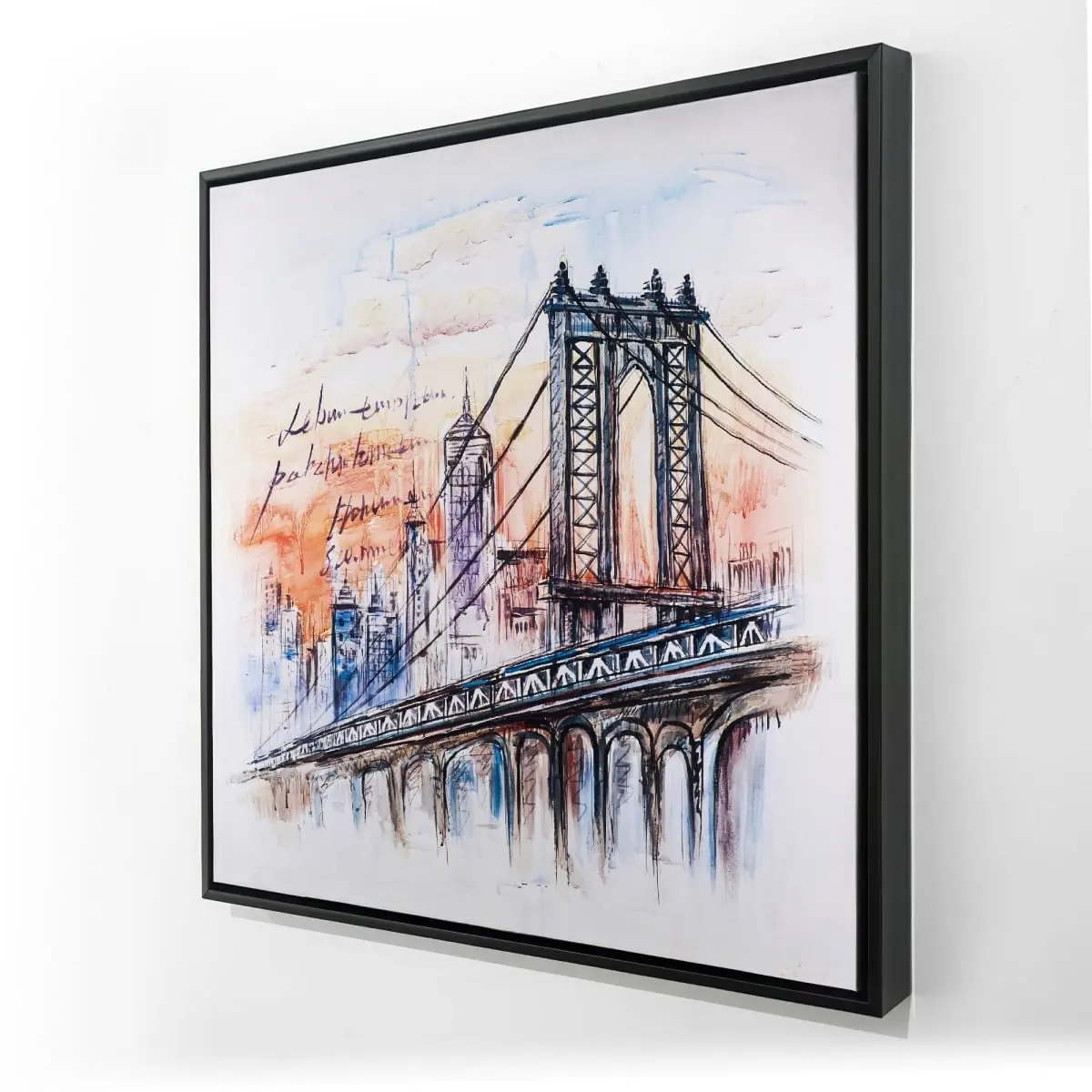 360 Stand Artistic Architecture Framed Print - 36x36 in Wall Art, Home & Office Decoration, Ideal Gift for Home Supplies Enthusiasts, Artwork, Detailed Bridge, Wall Decoration, Decor Inspo