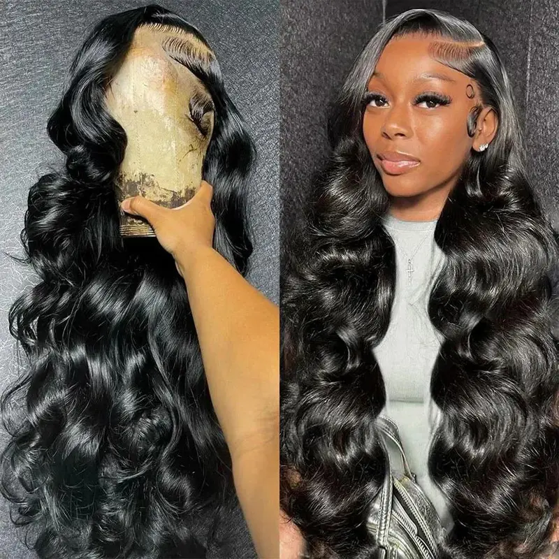 Bling Hair Women's Remy Undetectable HD Lace Front Lace Closure Wig - Bling Body Wave, Pre-Plucked, 180 Density, 13x4/13x6 Side Part, Black, Dye-Bleach Ready, 34/36 in