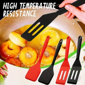 4pcs Mini Flexible Non-Stick Silicone Serving Spatula Set - Heat Resistant, Easy Flip, and Serve Eggs, Crepe, Steak, Pizza, Kitchen Utensil Essentials for Cooking and Baking