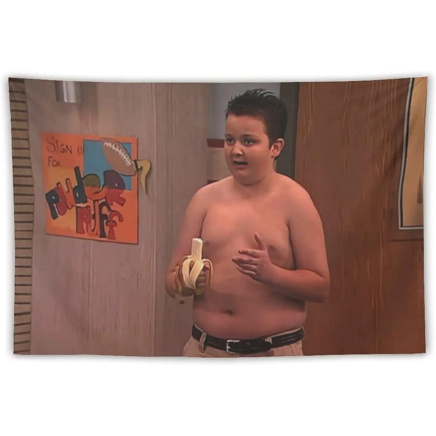 Gibby Tapestry Funny Meme Tapestry Gibby Love Banana Flag Wall Art Hanging,For Decorate Clubs Concerts Bars University Dormitories Living Rooms Bedrooms Decor Tapestry