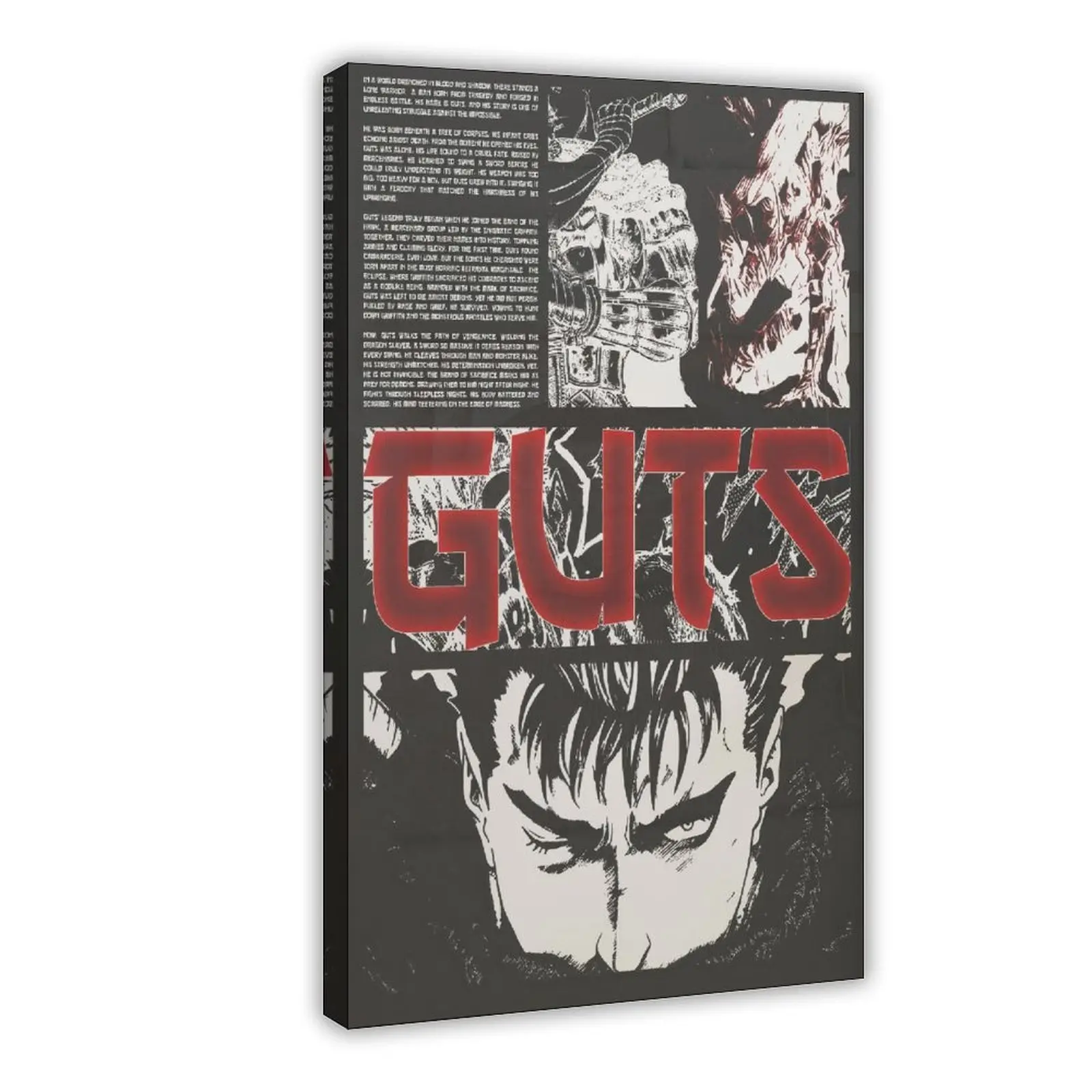 Berserk Guts Artistic Creative Design Print Poster, Waterproof Eco-Friendly Sun Protection Wall Decor, 8x12/12x18in(30x45cm) Frame-Style (Framed/Unframed) for Room Decor