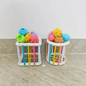 Rainbow Stackable Baby Toy, Hand Grip Training, Shape Color Recognition, Early Education, Unisex Infant Developmental Playset, Sensory Activity Board