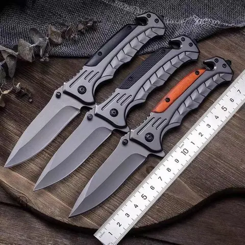 3 different colors of camping stainless steel fruit knives, high hardness and sharp folding knives, outdoor multi-functional self-defense portable