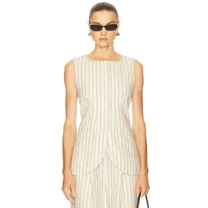 Posse Emma Vest in Cream Pinstripe