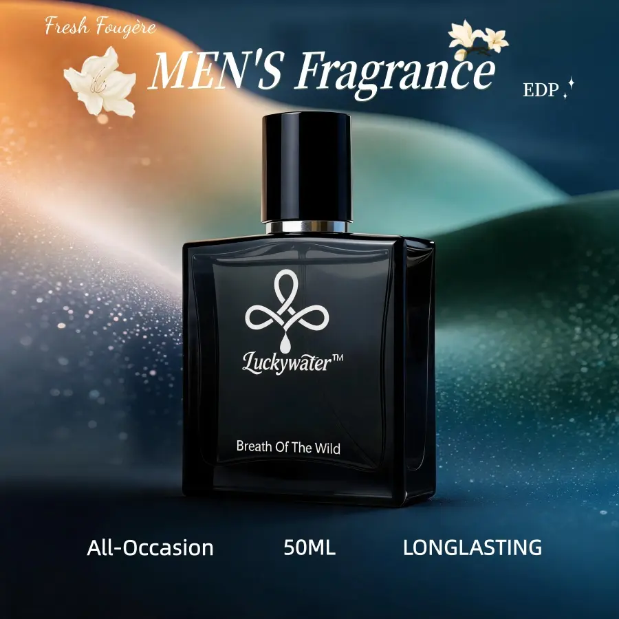 Luckywater Men's 50ml Long-Lasting Fresh Fougere EDP, Clean Elegant Lavender Amber Natural Spray, High-End Modern Fragrance, Ideal for Office-Travel, Perfect Gifts for Him