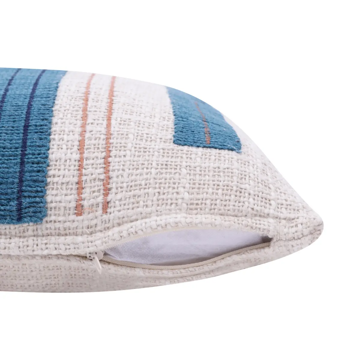 4 x 20 x 20 in. Green Striped Zippered 100 Percent Cotton Throw Pillow - Set of 2