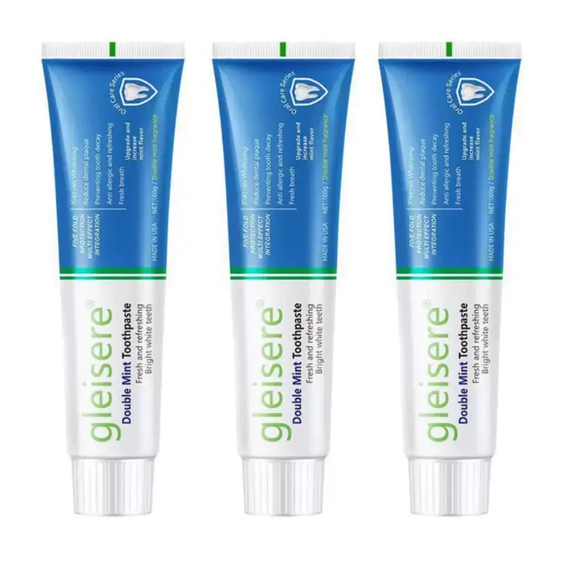 3 PCS Double Mint Toothpaste for Bright White Teeth Fresh and Refreshing Oral Care Solution,Leaves Mouth Feeling Refreshed for Hours,Daily