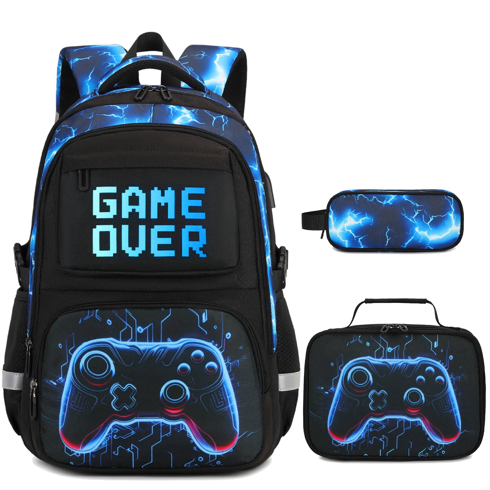 3PCS Set [Tech Blue Lightning]