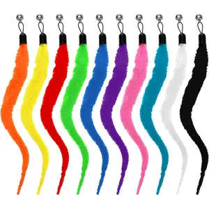 10 Packs  Worm Toys, Fuzzy Worm  , Interactive Cats Wand Attachment Toys for Teaser Play and Chase Exercise with Kitten